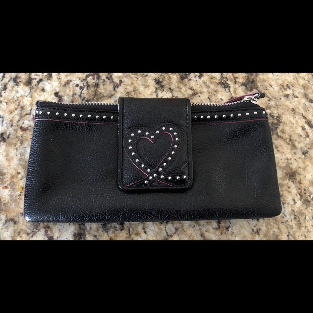 Brighton NWT Black Studded Heart Clutch
WALLET